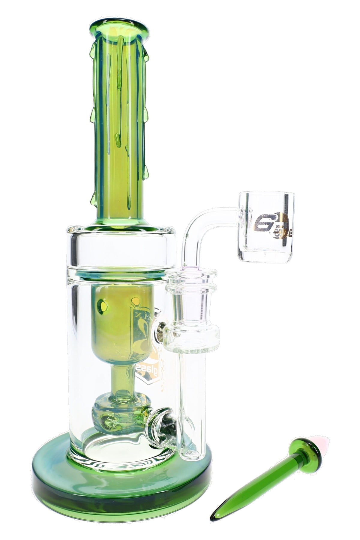 6B Glass Color-Changing Fumed Dab Rig – Dab Tool – 9″ - Discreet Smoker