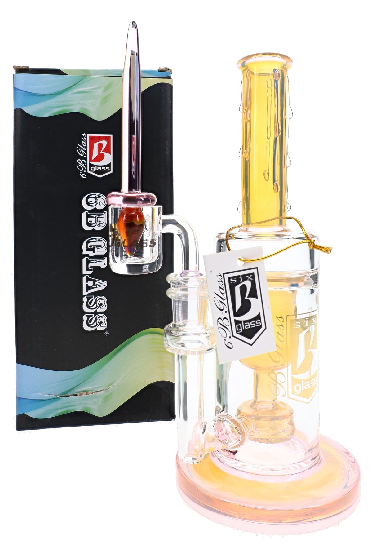 6B Glass Color-Changing Fumed Dab Rig – Dab Tool – 9″ - Discreet Smoker