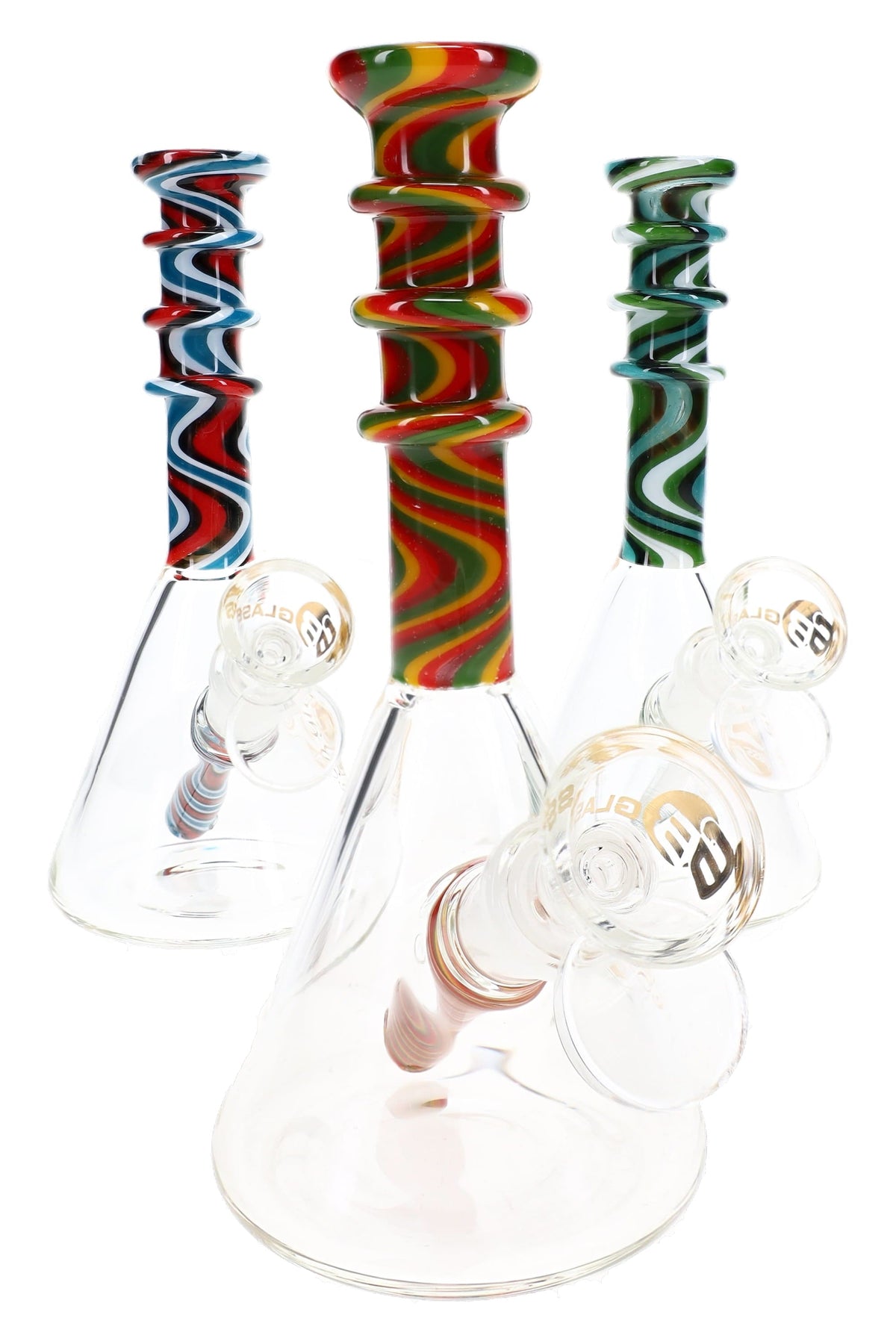 6B Glass Reverse Beaker Bong – Swirl Neck – 6.5″ – Assorted Colors