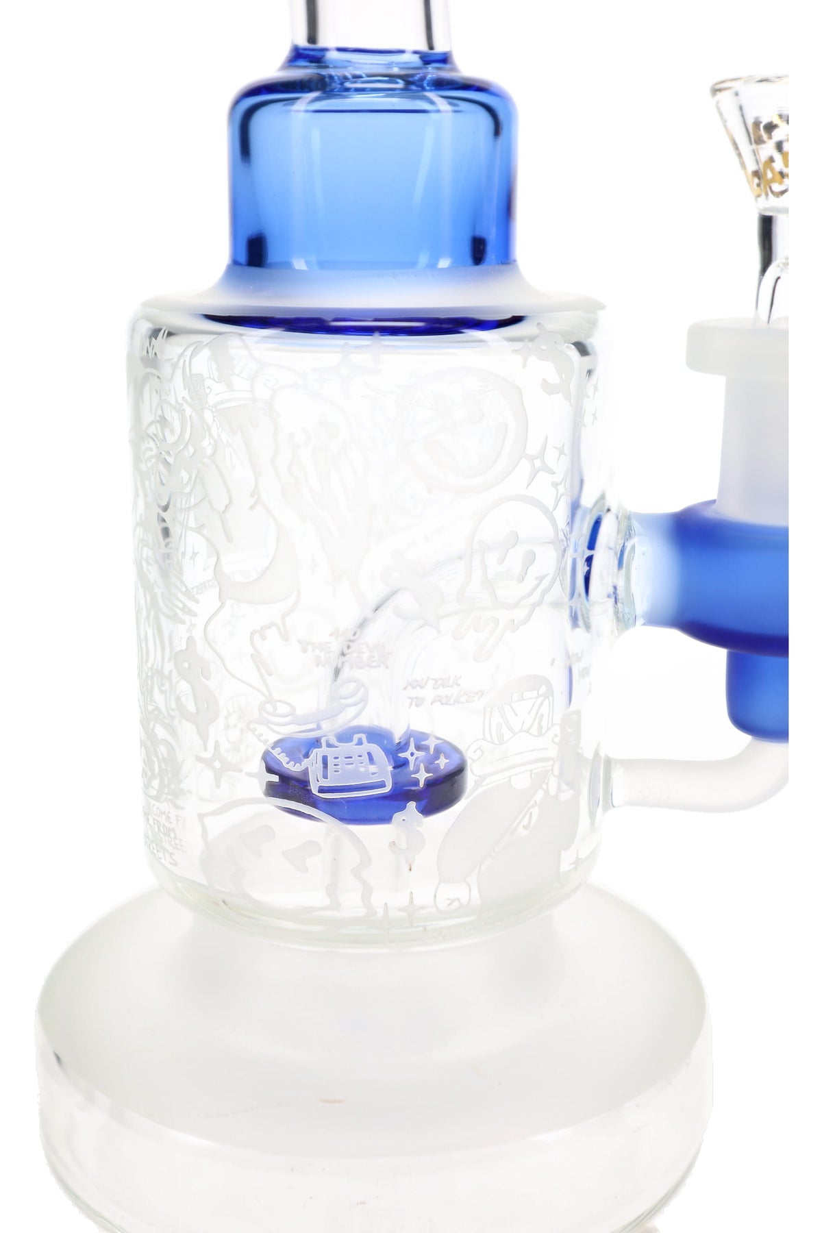 6B Glass Frosted Graphic Bong – Showerhead Perc – 8.5″ – Assorted Colors - Discreet Smoker
