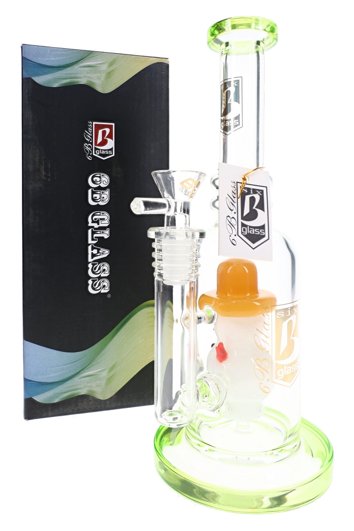 6B Glass Snowman Perc Bong – Straight Neck – 9.5″ – Assorted Colors - Discreet Smoker