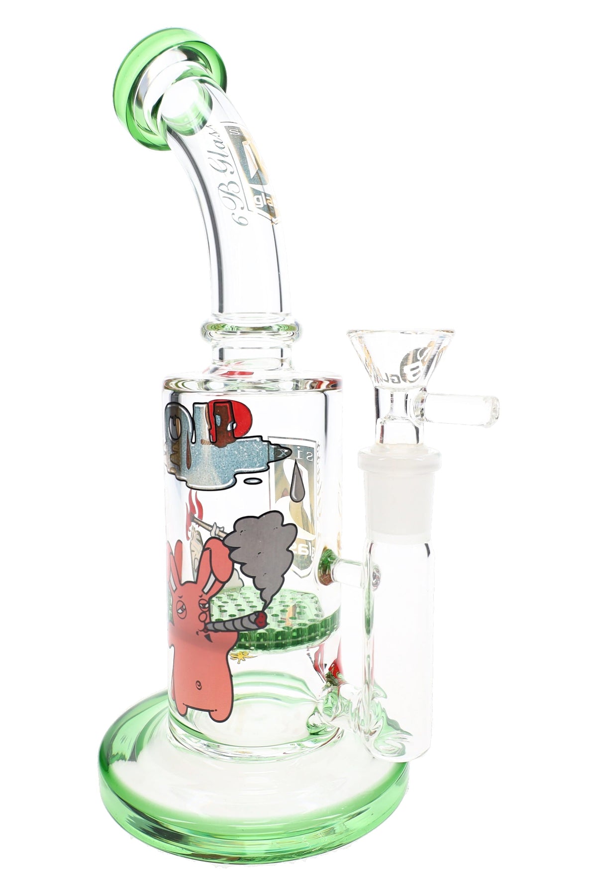 6B Glass Decal Honeycomb Perc Bong – 8.5″