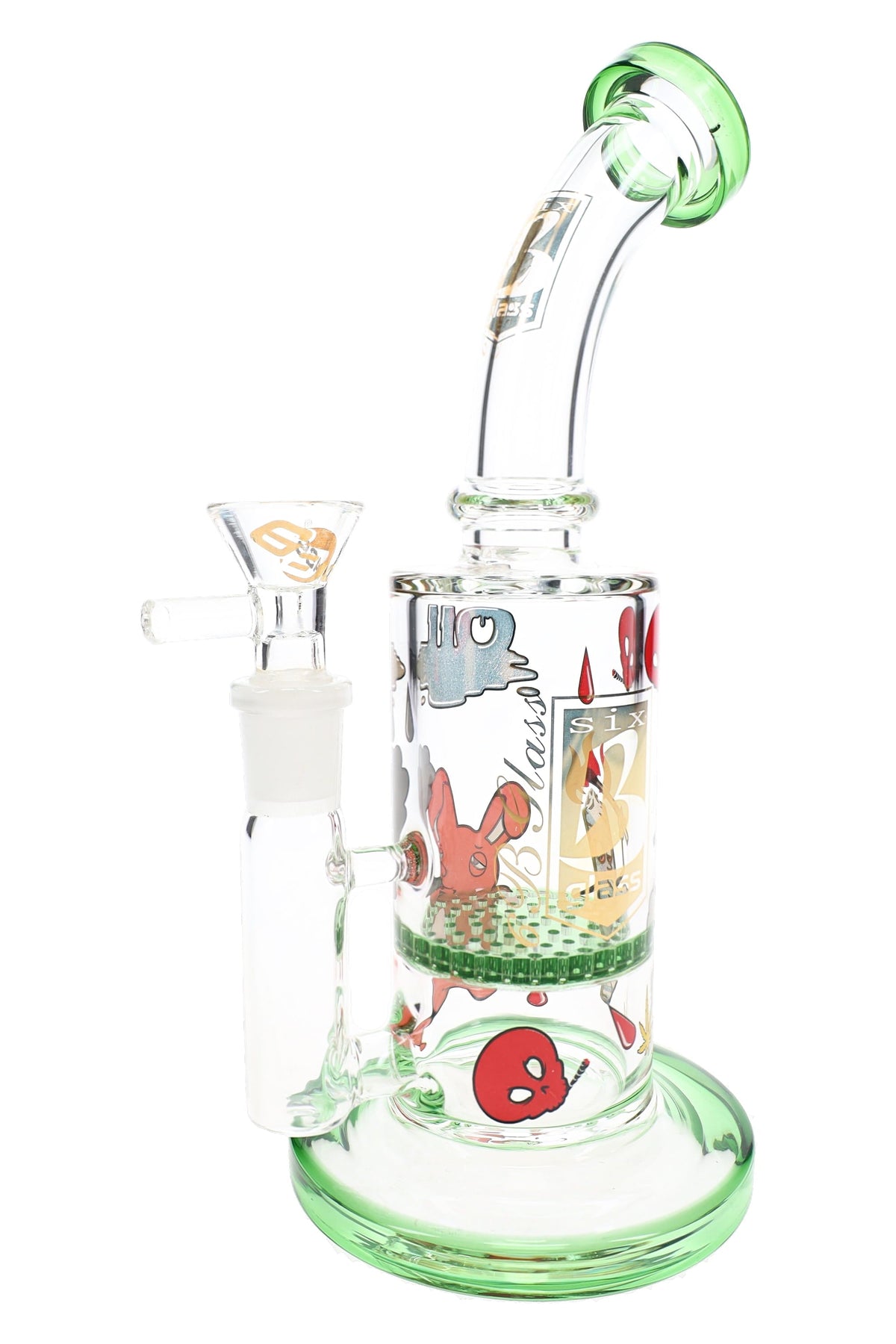 6B Glass Decal Honeycomb Perc Bong – 8.5″