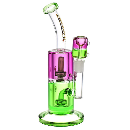 Pulsar Bicolor Glycerin Chugger Water Pipe | 9.75" | 14mm F - Discreet Smoker