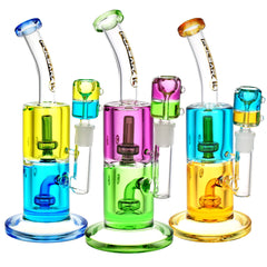 Pulsar Bicolor Glycerin Chugger Water Pipe | 9.75" | 14mm F - Discreet Smoker