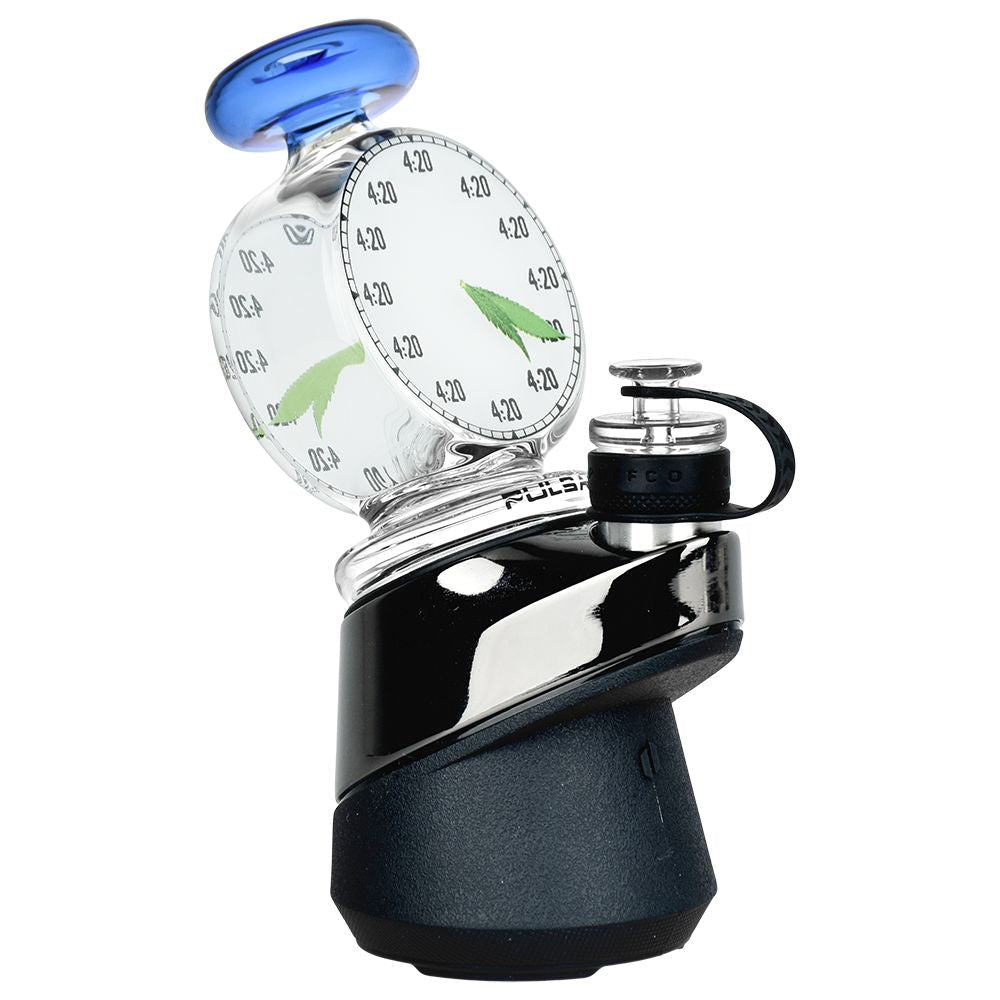 Pulsar 420 Timepiece Bubbler Attachment For Puffco Peak / Pro - 4.25" / Blue - Discreet Smoker