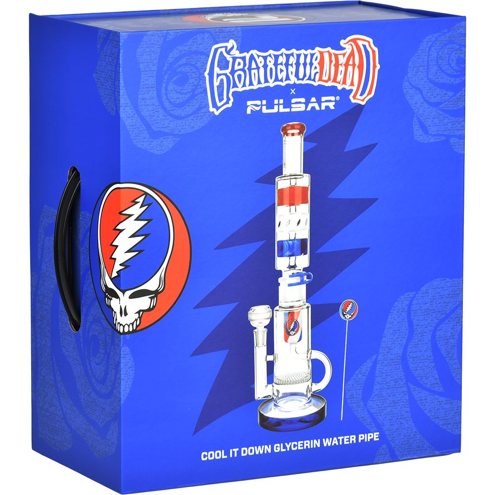 Grateful Dead x Pulsar Cool It Down Glycerin Water Pipe Kit - 16.5" / 14mm F - Discreet Smoker