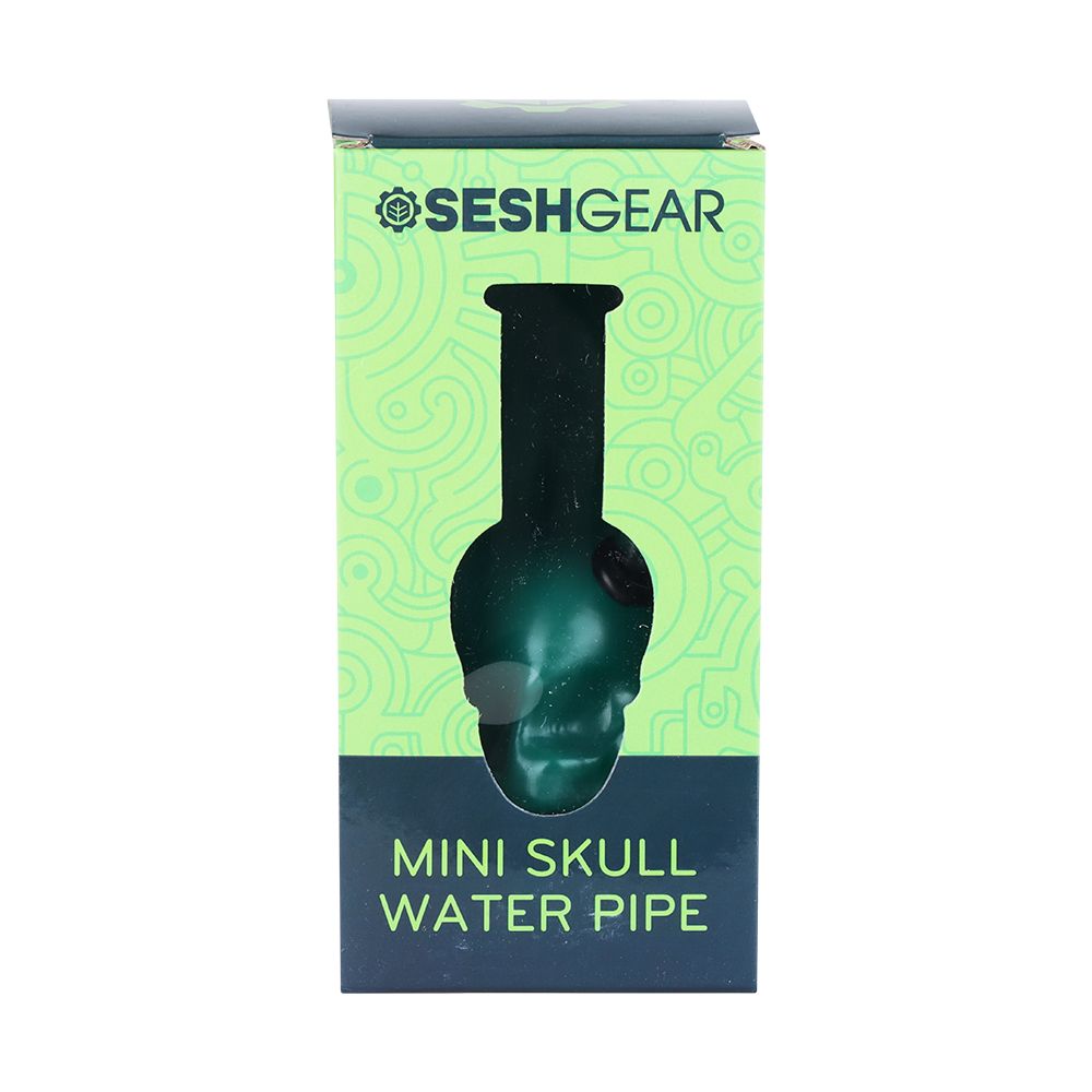 SeshGear Pastel Skull Glass Water Pipe - 6" / Colors Vary - Discreet Smoker