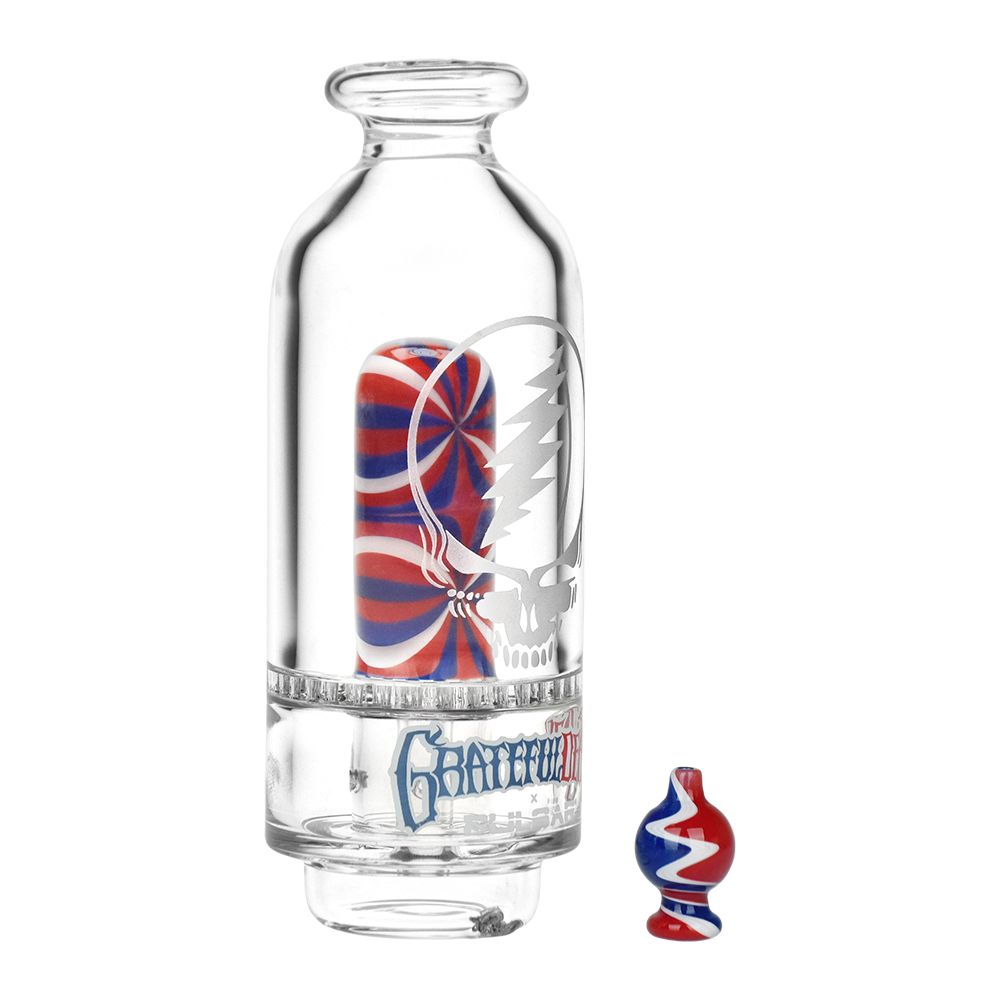 Grateful Dead x Pulsar Sandblast Stealie Attachment Set for Puffco Peak & Peak Pro - 6" - Discreet Smoker