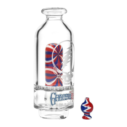 Grateful Dead x Pulsar Sandblast Stealie Attachment Set for Puffco Peak & Peak Pro - 6" - Discreet Smoker