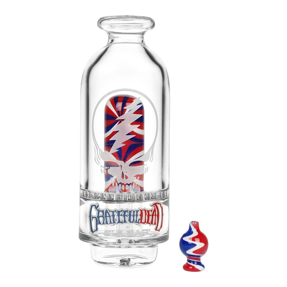 Grateful Dead x Pulsar Sandblast Stealie Attachment Set for Puffco Peak & Peak Pro - 6" - Discreet Smoker