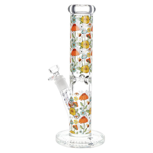 Pulsar Design Series Straight Tube Glass Water Pipe - Flower Vision / 12" / 14mm F - Discreet Smoker