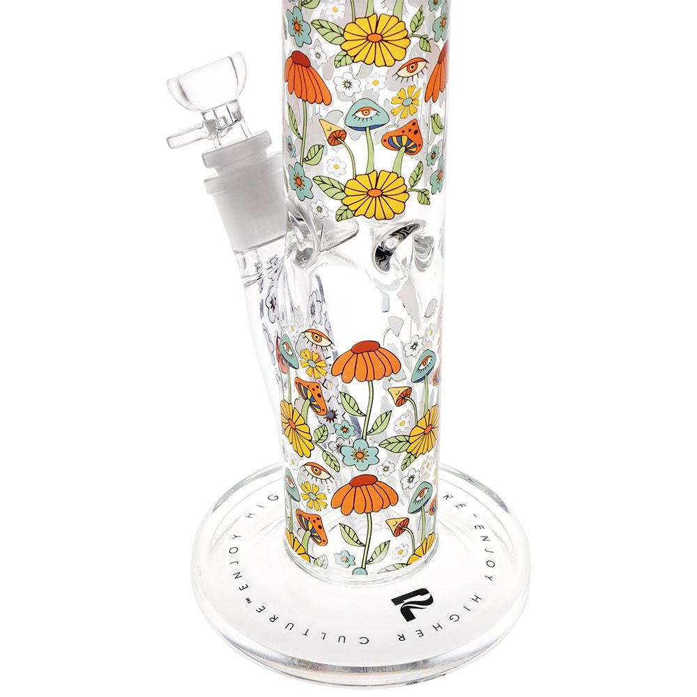 Pulsar Design Series Straight Tube Glass Water Pipe - Flower Vision / 12" / 14mm F - Discreet Smoker