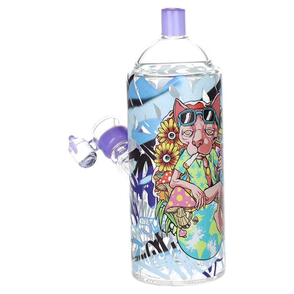 Pulsar Graffiti Series Spray Paint Glass Water Pipe Set / 7.5" / 14mm F - Discreet Smoker