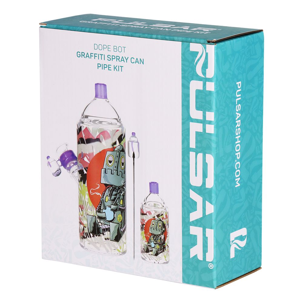 Pulsar Graffiti Series Spray Paint Glass Water Pipe Set / 7.5" / 14mm F - Discreet Smoker