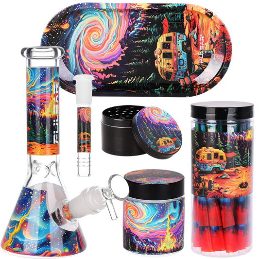 Pulsar Design Series Beaker Water Pipe Smoker's Kit | 7.75" - Discreet Smoker