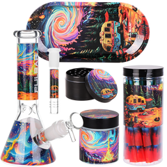Pulsar Design Series Beaker Water Pipe Smoker's Kit | 7.75" - Discreet Smoker
