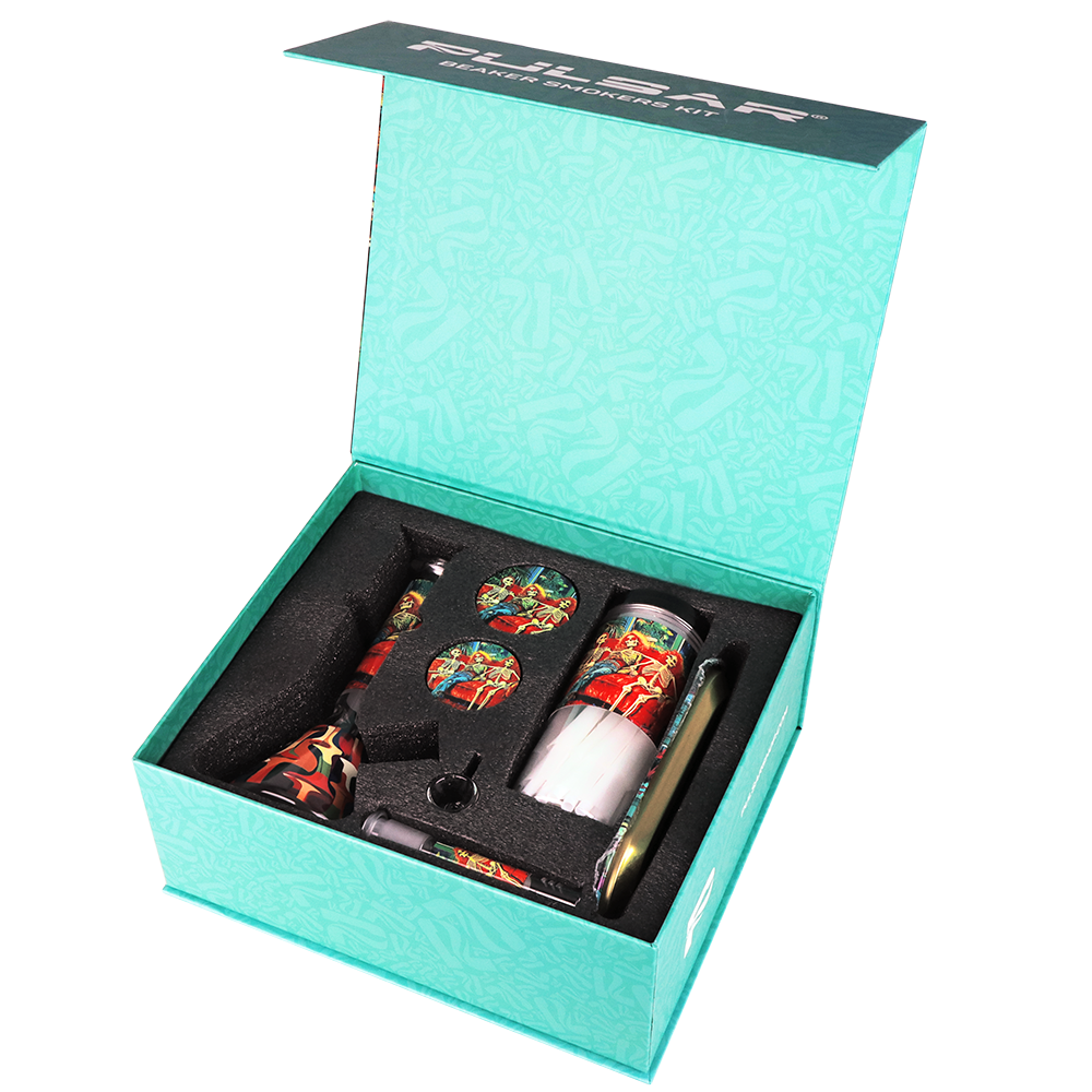 Pulsar Design Series Beaker Water Pipe Smoker's Kit | 7.75" - Discreet Smoker