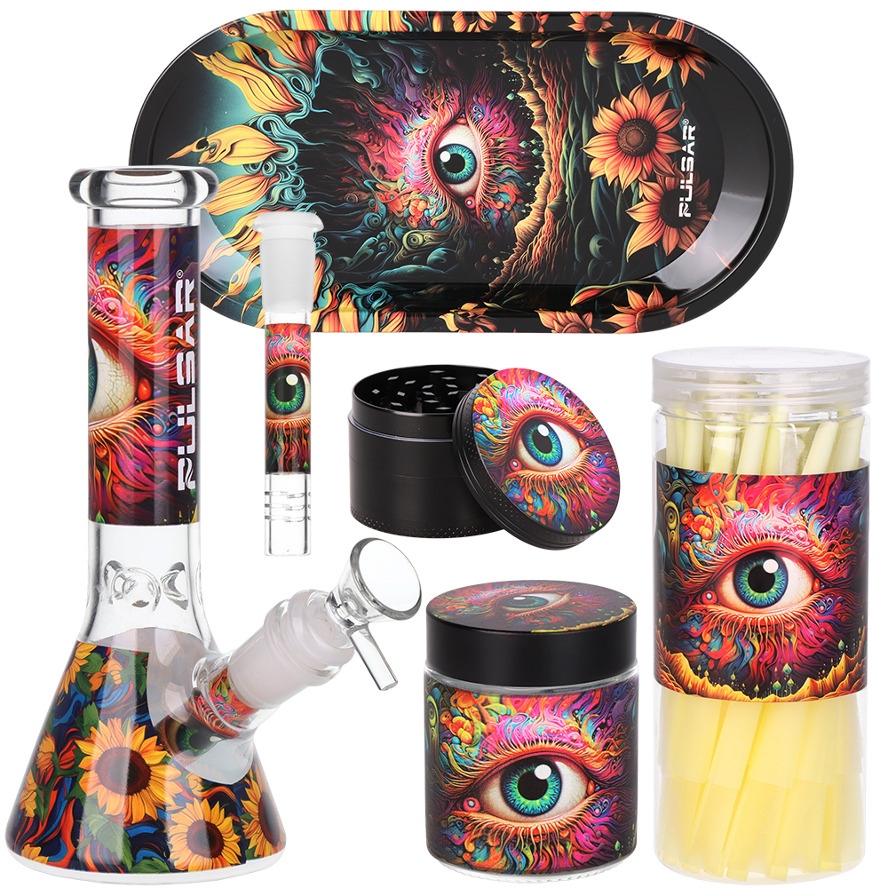 Pulsar Design Series Beaker Water Pipe Smoker's Kit | 7.75" - Discreet Smoker