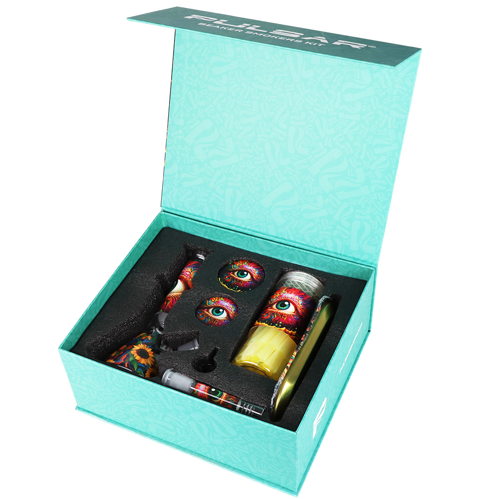 Pulsar Design Series Beaker Water Pipe Smoker's Kit | 7.75" - Discreet Smoker