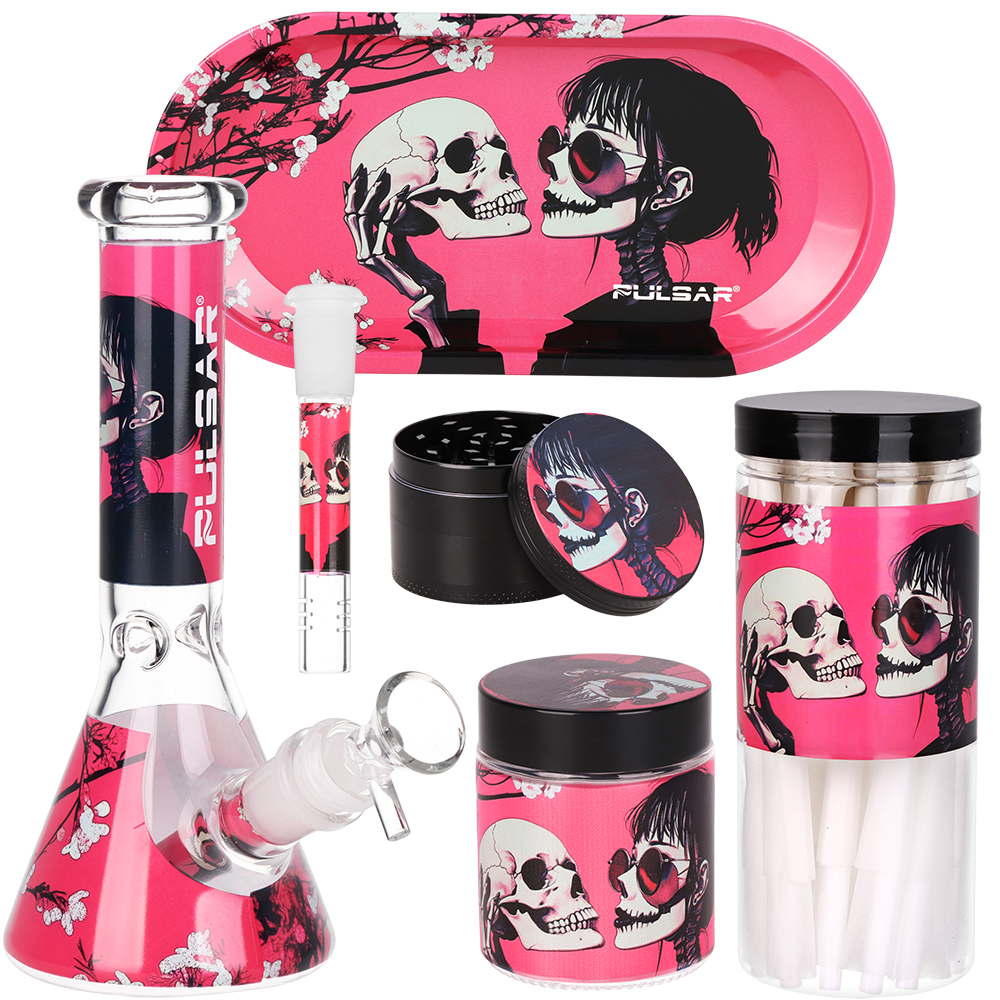 Pulsar Design Series Beaker Water Pipe Smoker's Kit | 7.75" - Discreet Smoker