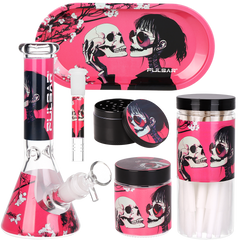 Pulsar Design Series Beaker Water Pipe Smoker's Kit | 7.75" - Discreet Smoker