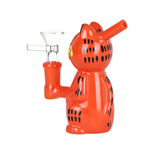 SeshGear Lasagna Lovin' Cat Glass Water Pipe - 4.5" / 14mm F - Discreet Smoker
