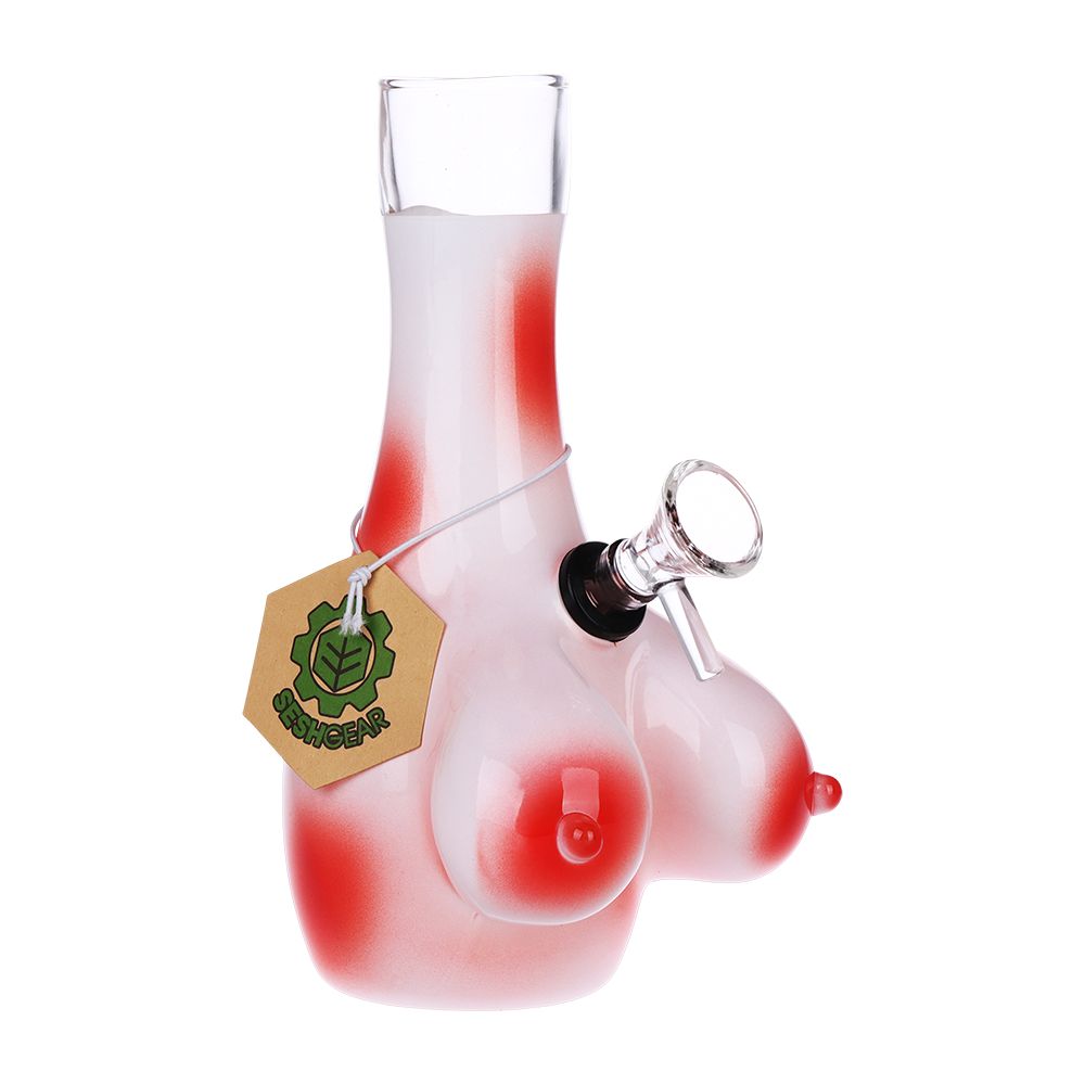 SeshGear Buxom Bosom Glass Water Pipe - 7.5" / Grommet - Discreet Smoker