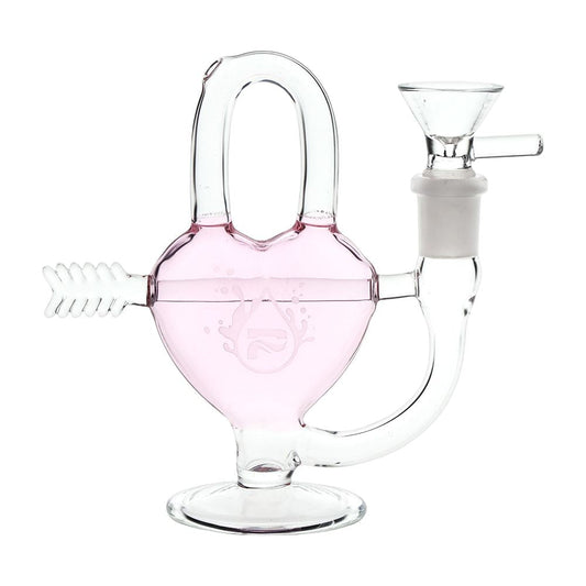 Pulsar Arrow Heart Glass Water Pipe - 5" / 14mm F - Discreet Smoker