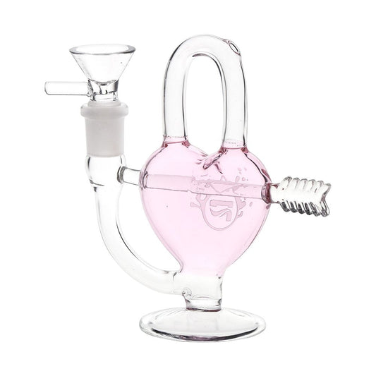 Pulsar Arrow Heart Glass Water Pipe - 5" / 14mm F - Discreet Smoker