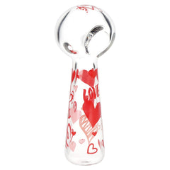 Pulsar Valentine's Hearts 'n' Roses Glass Herb Pipe Duo - 10" / 14mm F - Discreet Smoker