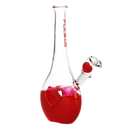 Pulsar Valentines Heart Vase Glass Water Pipe - 8.25" / 14mm F - Discreet Smoker
