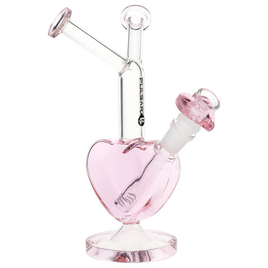 Pulsar Double Kiss Heart Glass Water Pipe - 11" / 14mm F - Discreet Smoker