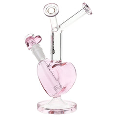 Pulsar Double Kiss Heart Glass Water Pipe - 11" / 14mm F