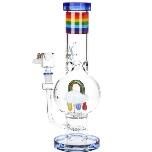 Pulsar Acid Rainbows Bubble Base Glass Water Pipe - 12.6" / 14mm F - Discreet Smoker
