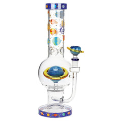 Pulsar Rings of Saturn Bubble Base Glass Water Pipe - 12.75" / 14mm F - Discreet Smoker