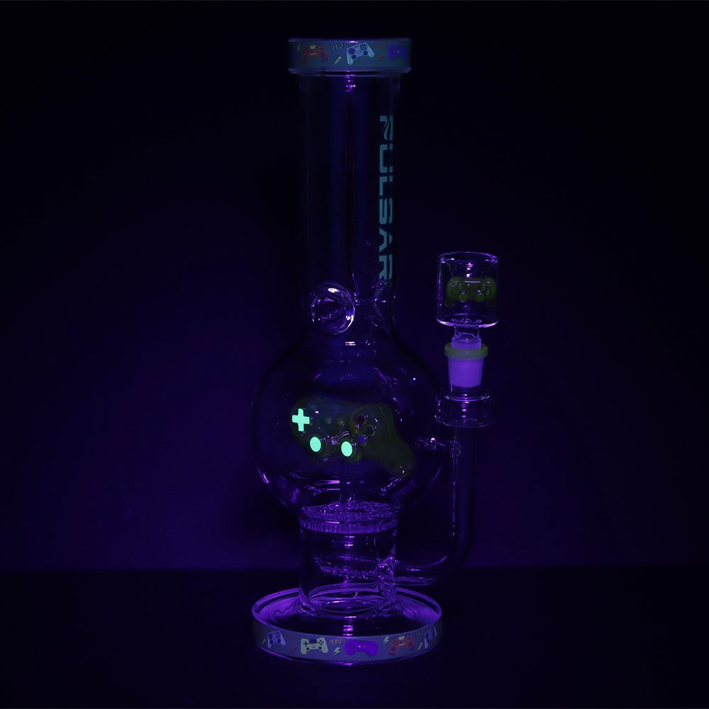 Pulsar Game Time Bubble Base Glass Water Pipe - 12.5" / 14mm F - Discreet Smoker