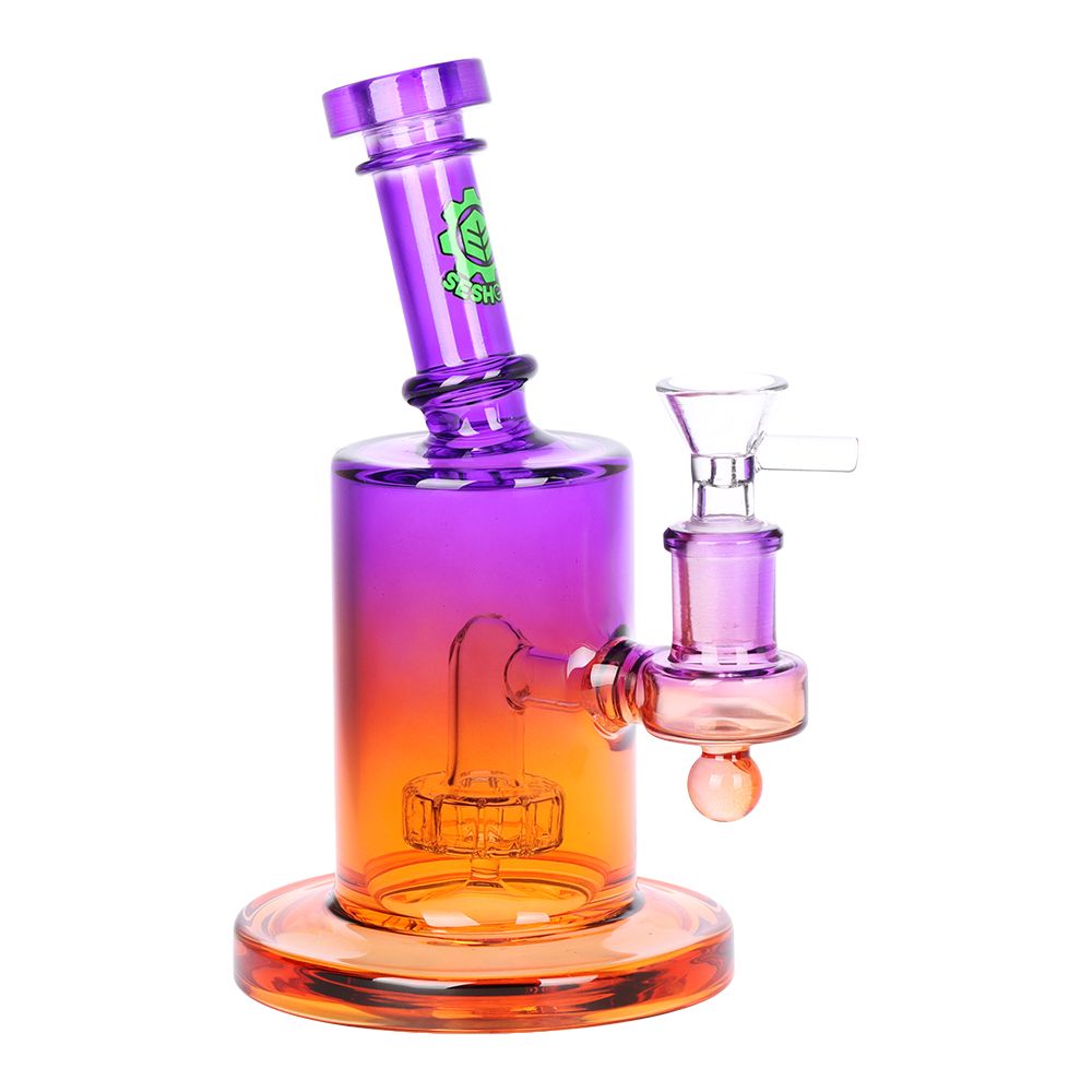 SeshGear Ombre Glass Water Pipe | 7.5" | 14mm F - Discreet Smoker