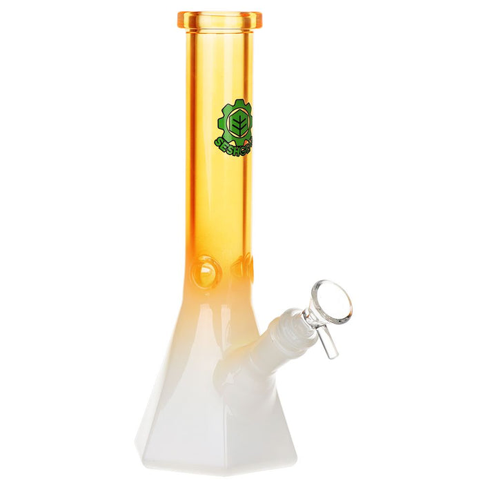 SeshGear Prismatic Bliss Ombre Glass Water Pipe | 10" | 14mm F, Orange / White