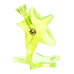 Pulsar Star Power Glass Water Pipe - 6.5" / 14mm F / Green - Discreet Smoker