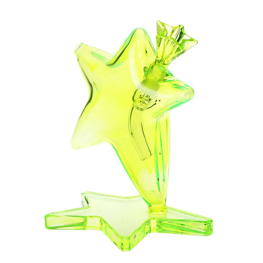 Pulsar Star Power Glass Water Pipe - 6.5" / 14mm F / Green - Discreet Smoker