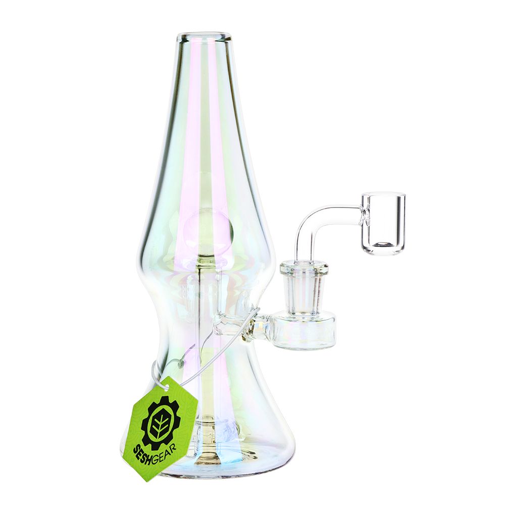 SeshGear Lava Lamp Electroplated Ombre Glass Dab Rig - 8" / 14mm F - Discreet Smoker