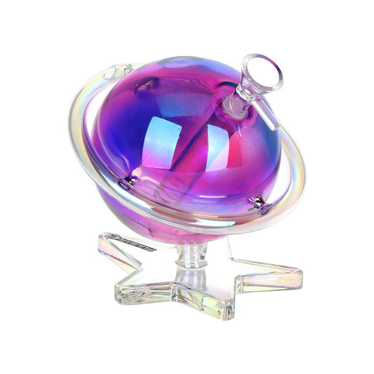 Pulsar Planetary Ring Electroplated Glass Water Pipe - 5.5" / 14mm F - Discreet Smoker