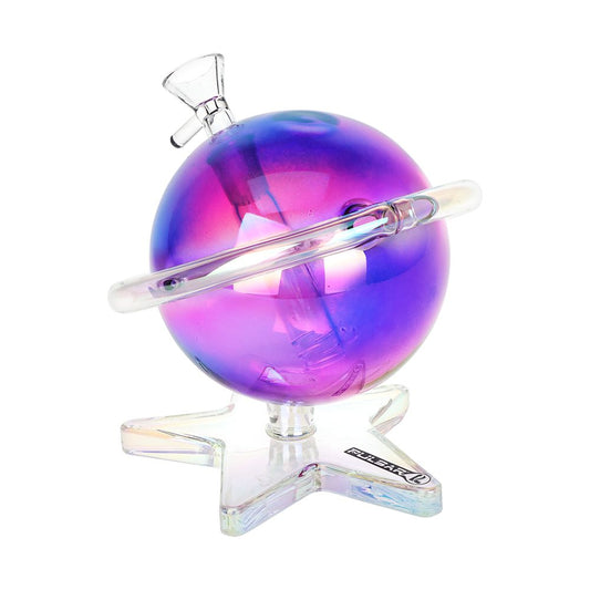 Pulsar Planetary Ring Electroplated Glass Water Pipe - 5.5" / 14mm F - Discreet Smoker