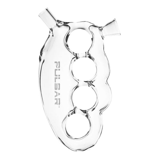 Pulsar Knuckle Bubbler Glass Cone Holder - 5.5" / Clear - Discreet Smoker