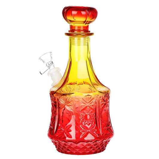 SeshGear Vintage Ombre Glass Water Pipe - 9.5" / 14mm F / Sun Flower - Discreet Smoker