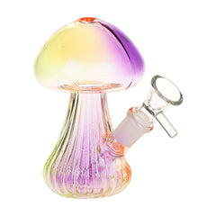 SeshGear Electroplated Mushroom Glass Bubbler - 4.75" / 14mm F - Discreet Smoker