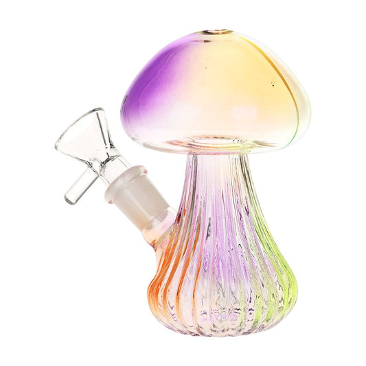 SeshGear Electroplated Mushroom Glass Bubbler - 4.75" / 14mm F - Discreet Smoker