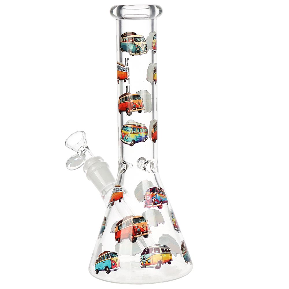 Pulsar VW Bus Beaker Glass Water Pipe - 10" / 14mm F - Discreet Smoker