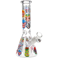 Pulsar Luchadors Beaker Glass Water Pipe - 10" / 14mm F - Discreet Smoker